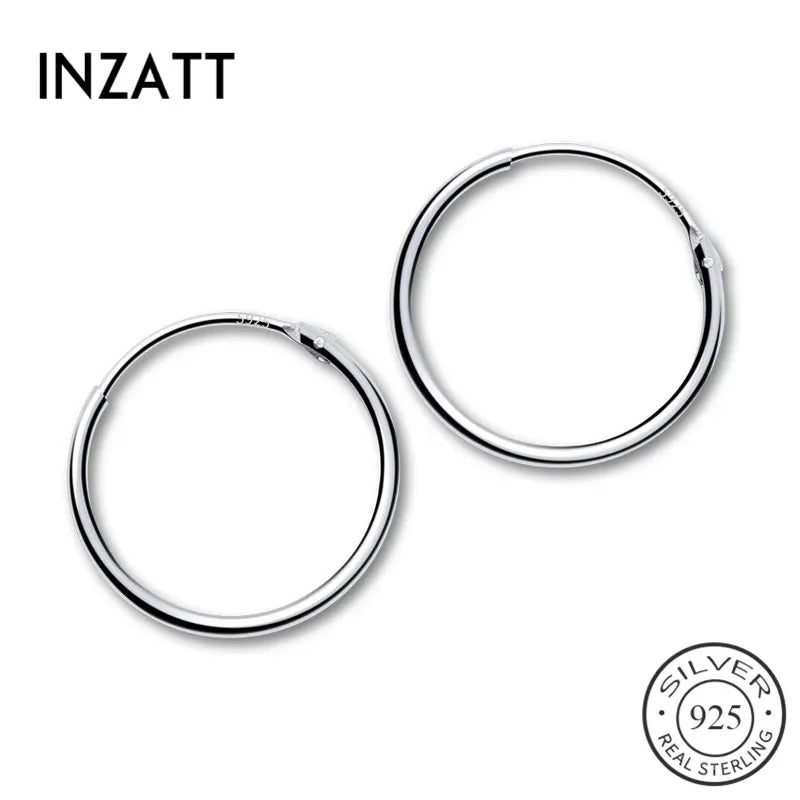 Sterling Silver Geometric round Hoop Earrings for Women Minimalist Fine Jewelry 