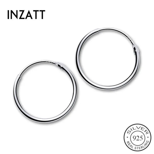  Sterling Silver Geometric round Hoop Earrings for Women Minimalist Fine Jewelry 